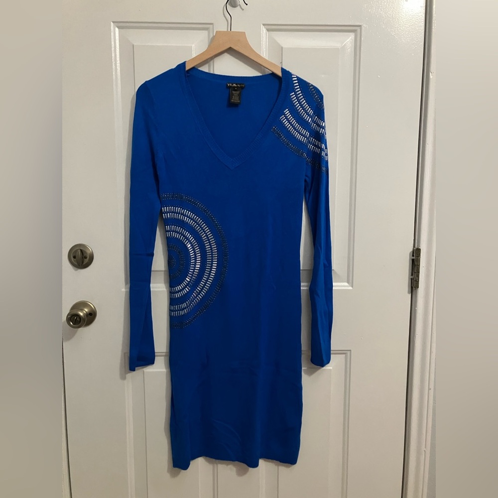 Y.U.K. - sweater dress, w/ silver embellishments